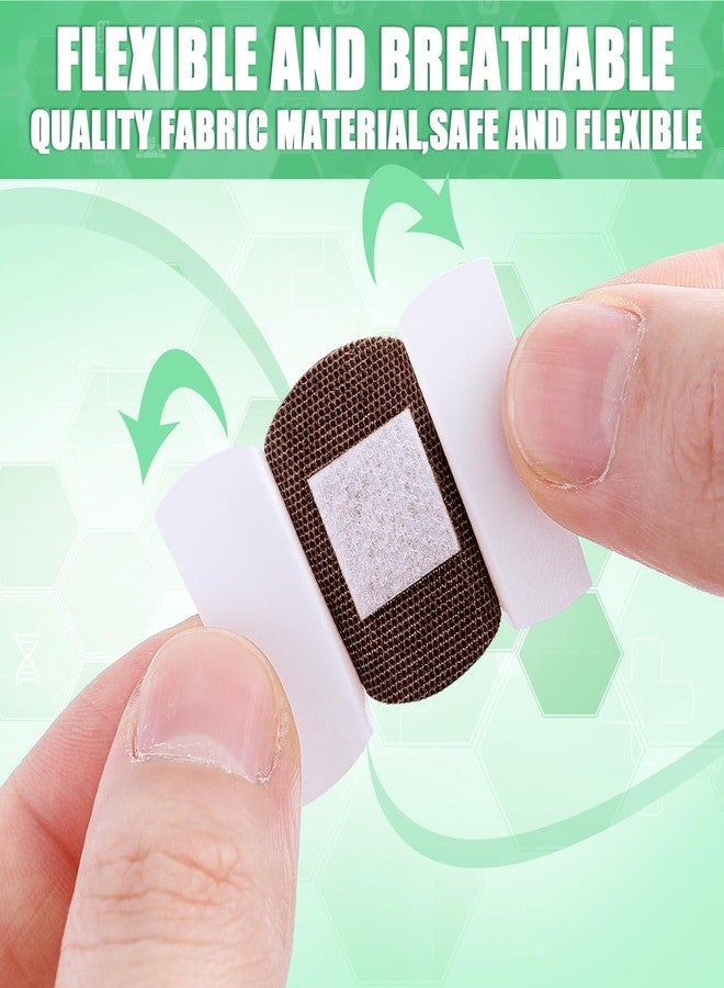 Funtery 200 Pcs Spot Adhesive Bandages 1.2 Inch Flexible Round Fabric Non Latex Small Face Circular Adhesive Bandage for Skin Tone Wound Spots Small Incisions(Dark Brown) - Image 5